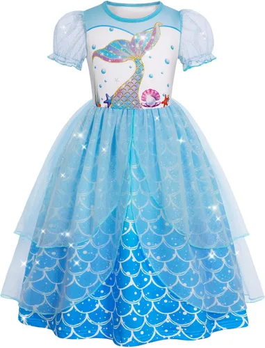 Vista 12 de Ropa de Disfraz de Princesa para Niñas Cumpleaños Fiesta Elegante Disfraz de Halloween Vestidos de Princesa para Niños Pequeños Rosa