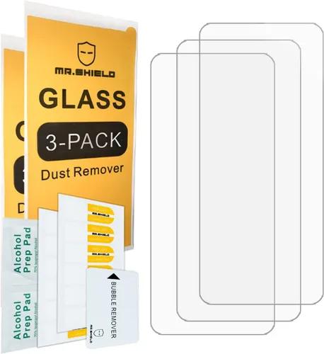 Vista 2 de Mr.Shield Paquete de 3 protectores de pantalla de vidrio templado para Asus Zenfone 9 Vidrio de Japón con dureza 9H
