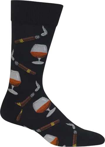 Vista 19 de Hot Sox Men's Fun Cocktail Drinks Crew Socks - 1 Pair Pack - Happy Hour Cool & Funny Novelty Gifts Cerveza (negro)