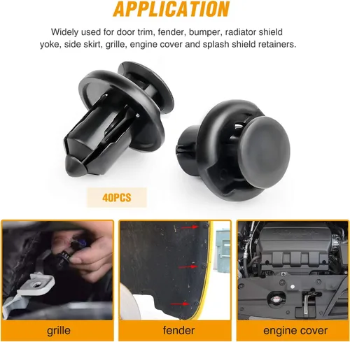 Vista 7 de GOOACC Pernos de protección contra salpicaduras del motor y clips para guardabarros Honda (40 piezas)