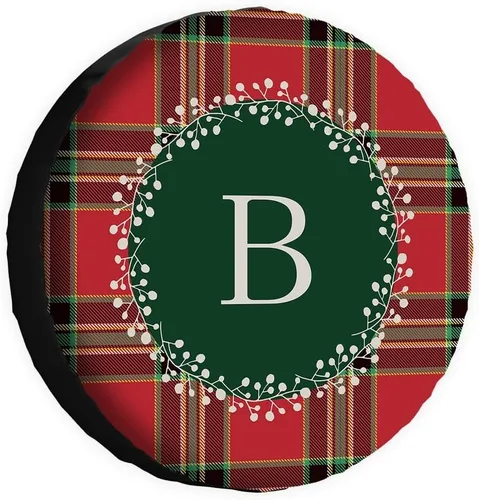 Vista 31 de Buffalo Check Plaid Initial Spare Tire Cover Monogram Letter A Wheel Protectors Covers Water Dust Proof 14 Inch Wheel Covers Universal for Trailer