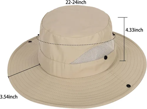 Vista 2 de Women Summer Sun Hat Outdoor Sun Protection Bucket Hat Wide Brim Beach Hat Safari Hat