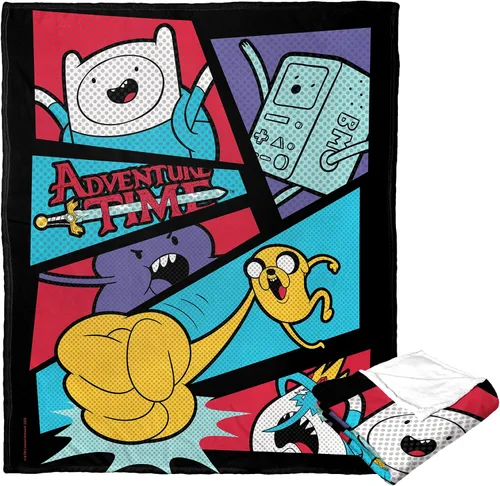 Vista 2 de Northwest Adventure Time - Manta de seda táctil, 50 x 60 pulgadas, Adventure Comic