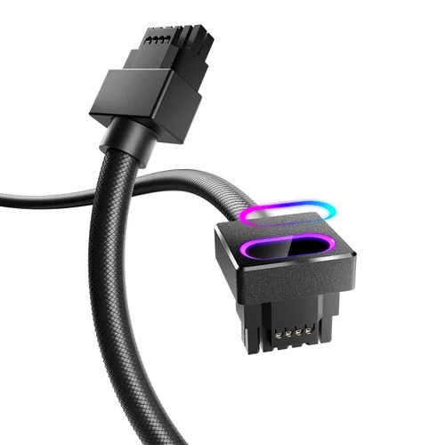 Vista 15 de AsiaHorse Hydrus-8PIN Cable de Extensión de CPU PSU con Luz ARGB, Cable de Alimentación de la Placa Base de Cobre con Diseño Minimalista Integrado