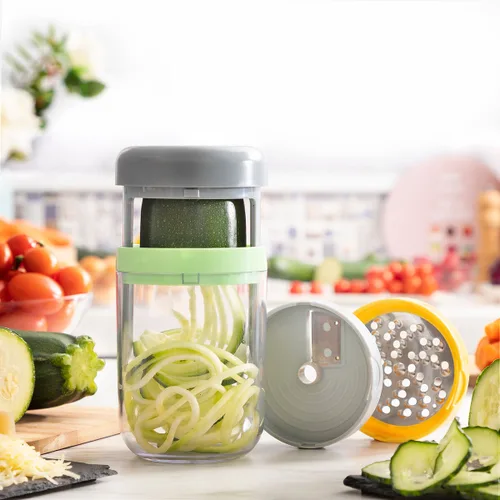 Vista 2 de Cortador de Verduras en Espiral y Rallador con Recetas Vigizer InnovaGoods