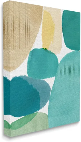 Vista 2 de Stupell Industries Flora Kouta - Lienzo decorativo para pared con círculos contemporáneos Stupell Industries 16 x 20 Inches, Easy to Hang and
