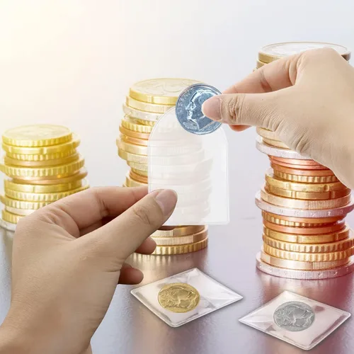 Vista 7 de Vmiapxo Paquete de 200 fundas para monedas para coleccionistas, 2.2 x 2 pulgadas, semicírculo