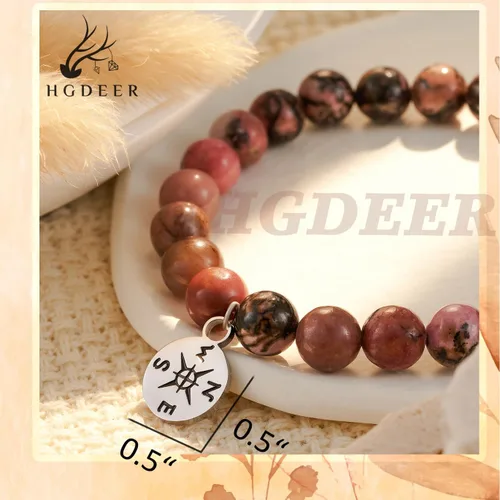 Vista 3 de HGDEER Pulsera de jubilación de piedra natural para mujeres/hombres 2024, regalos de despedida de despedida, regalo de San Valentín para compañeros