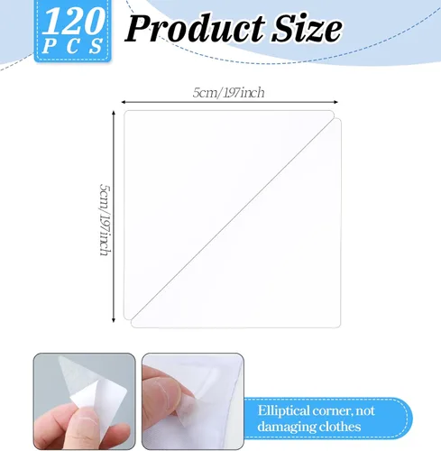 Vista 2 de 120 piezas de inserciones de cuello de camisa de vestir, soportes de cuello de plástico para camisas de polo, insertos autoadhesivos para camisas