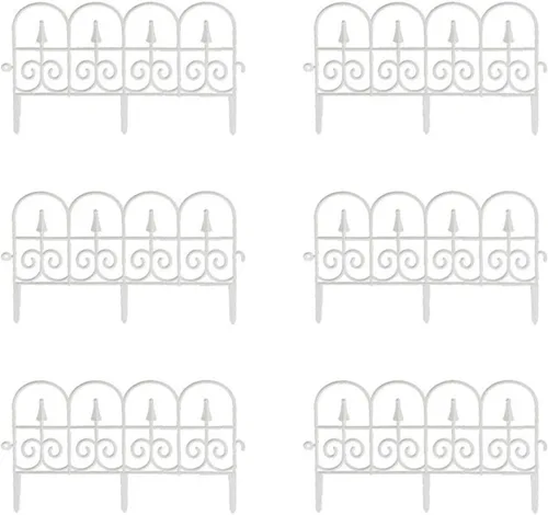 Vista 3 de PP Garden Fence Insert Plastic Fence Garden Picket Fence Bordes Césped Parterres Plantas Fronteras Decorativas Jardín Patio Productos al aire libre