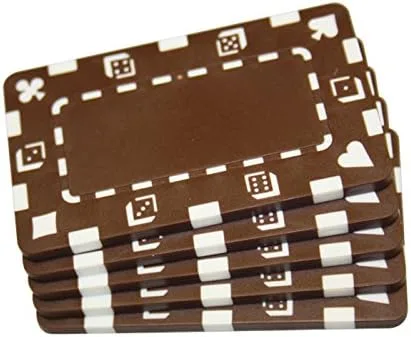 Vista 2 de 5 placas rectangulares negras de fichas de póquer Negro