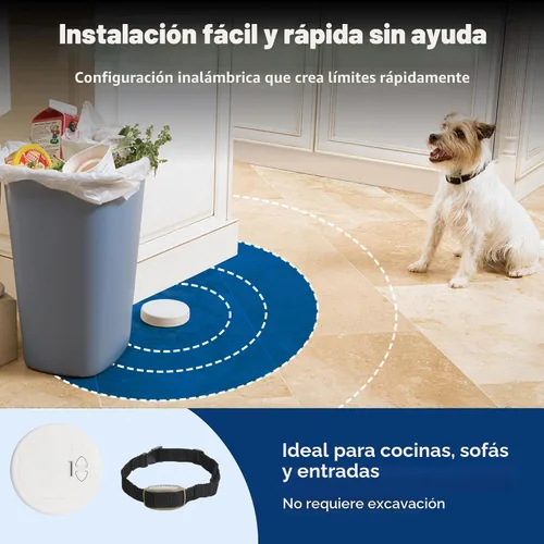 Vista 6 de PetSafe Pawz Away - Barrera para mascotas para interiores, funciona con pilas, área de contención invisible para interiores con collar ajustable