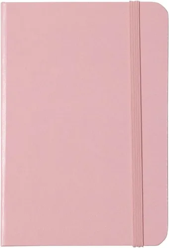 Vista 5 de JAM PAPER Cuaderno de tapa dura con banda elástica, diario de tamaño de viaje, 4 x 6, rosa bebé, 70 hojas forradas, paquete de 2