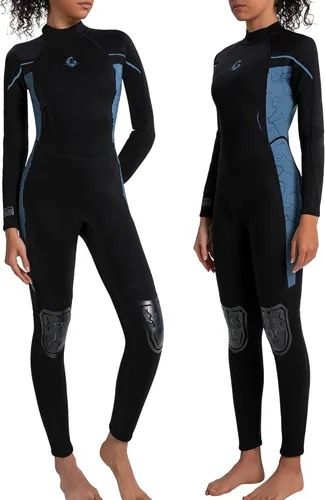 Vista 5 de GoldFin Traje de neopreno para mujer, de 0.118 pulgadas (0.118 in), con cremallera trasera, para mantener el calor en agua fría