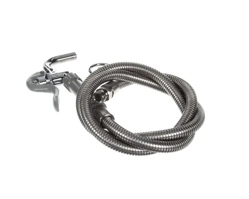 Vista 2 de T&S Brass B-0102 Llenadora de olla y vidrio, boquilla curvada de extremo liso, manguera flexible de acero inoxidable de 68 pulgadas