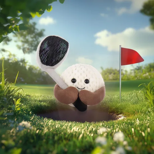 Vista 3 de Albaricoque Cordero Feliz Golf Peluches Animales Suave Lindo Peluche Juguetes para Bebé 5