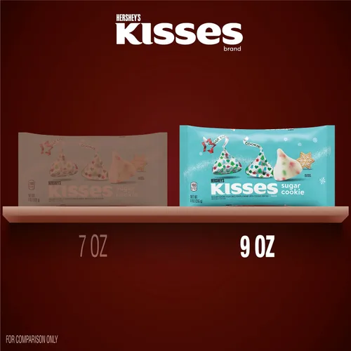 Vista 7 de HERSHEY'S KISSES - Bolsa para dulces de Navidad, sabor a galleta de azúcar, 9 onzas