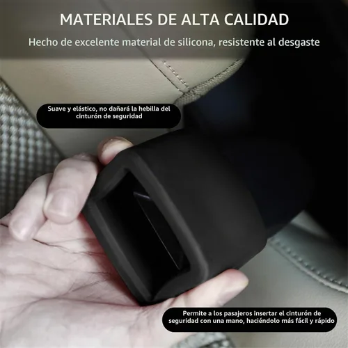 Vista 3 de Ohleats 2 piezas de soporte para hebilla de cinturón de seguridad, hebilla de silicona que eleva el cinturón de seguridad para facilitar el acceso