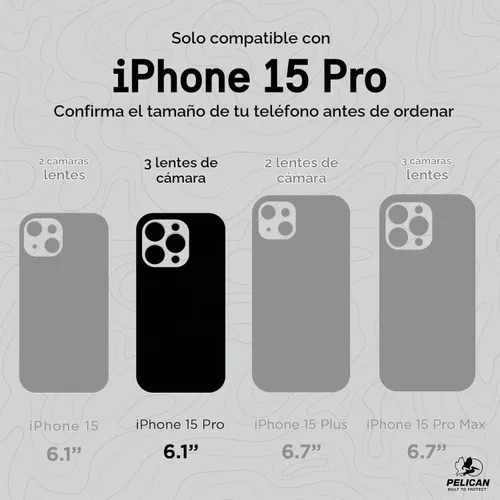 Vista 2 de Pelican Protector Series - Funda para iPhone 15 Pro de 6.1 pulgadas [compatible con MagSafe], funda magnética para teléfono con tecnología