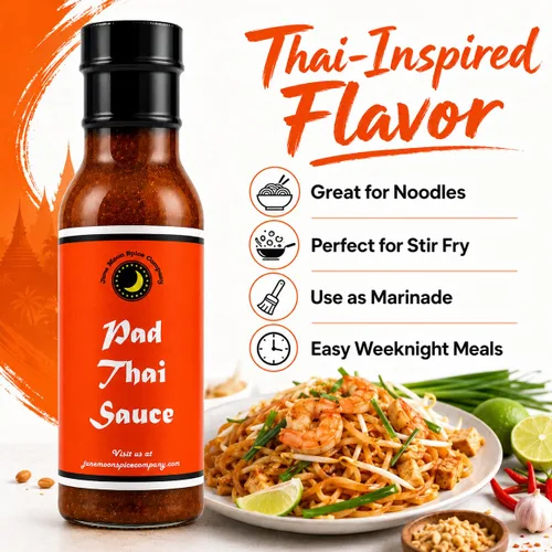 Vista 3 de Premium Salsa PAD THAI Elaborada en pequeños lotes con hierbas frescas de granja para un sabor y ralladura premium Salsa Bold Pad Thai