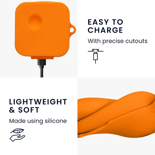 Vista 4 de kwmobile Funda compatible con Nothing Ear (2) - Funda de silicona para auriculares - Naranja