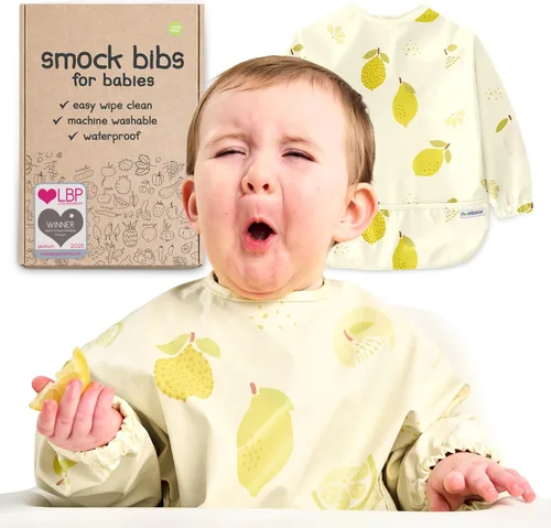 Vista 11 de Baberos impermeables para comer (niño o niña de 6 a 24 meses) – Babero de manga larga para bebé destete