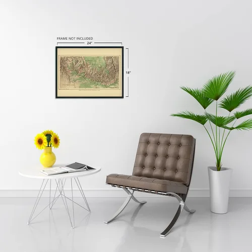 Vista 4 de HISTORIX Póster vintage del Parque Nacional del Gran Cañón de 1926 – Póster vintage de 18 x 24 pulgadas – Mapa histórico del Gran Cañón para pared
