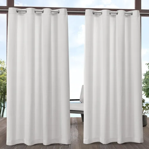 Vista 10 de Exclusive Home Aztec - Par de paneles de cortinas para interiores y exteriores con ojales, 54x96 pulgadas, Azure