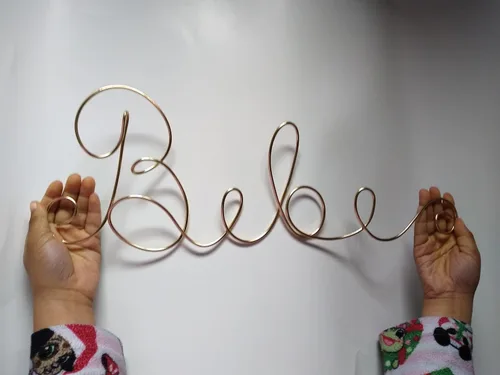 Vista 5 de Bebe Wire Words Sign For French Baby Nursery Decor