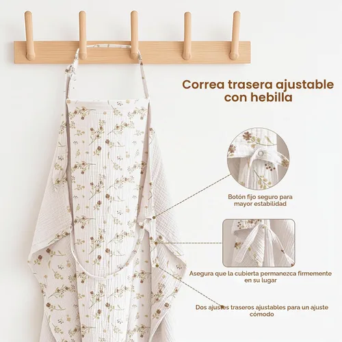 Vista 4 de Konssy 2-Pack de mantas de muselina para lactancia con aro rígido, 100% algodón, cubierta de lactancia ligera y transpirable, ajustable y cómoda
