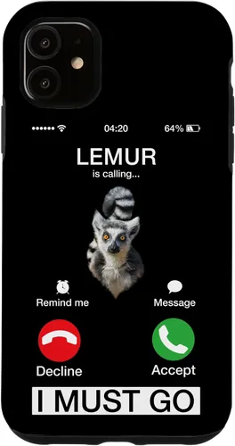 Vista 7 de Carcasa novedosa para iPhone 14 Lemur Is Calling Funny Native Mammals Pet Lovers