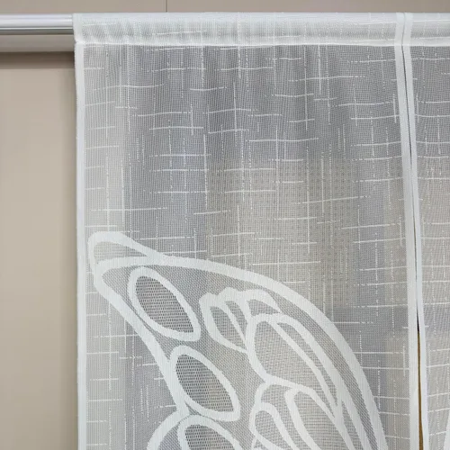 Vista 6 de Cortina blackout con diseño de ondas a rayas con ojales para ventana y puerta, cortinas térmicas para puertas, 1 panel