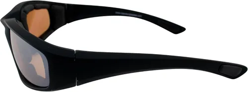 Vista 3 de MAXX Gafas de sol acolchadas de espuma TR90 para motocicleta, montura negra con lentes ámbar HD