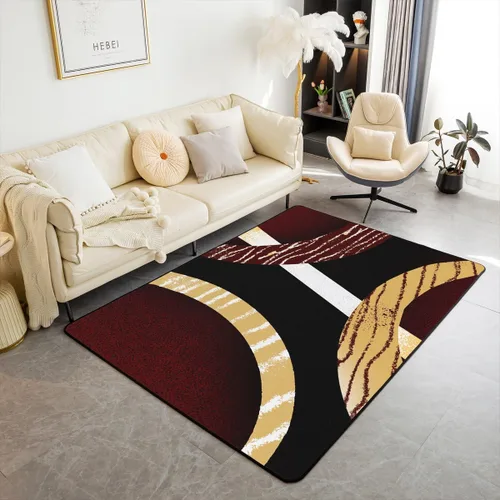 Vista 7 de Alfombra de área en espiral colorida de 3 x 5 pies, abstracta y moderna geométrica, decoración de remolinos, antideslizante, para hombres, mujeres