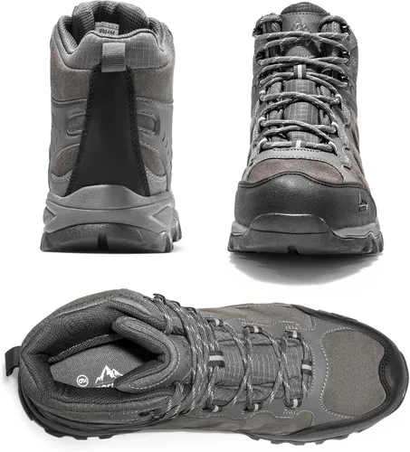Vista 11 de NORTIV 8 - Botas de senderismo impermeables para hombre, zapatos de montañismo ligeros para exteriores