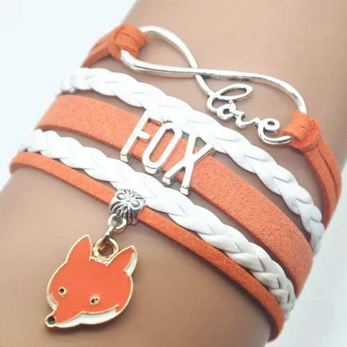 Vista 2 de HCChanshi Pulsera de zorro Regalos de zorro infinito de amor, pulsera de zorro para niñas, mujeres, hombres, regalos de San Valentín, regalos