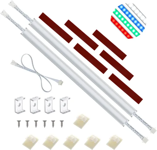 Vista 5 de Litever Paquete de 6 barras de luz LED RGBW adicionales para debajo del gabinete, kit de iluminación LED RGBW serie LL-029. 4 W/tira. 12 VCC.