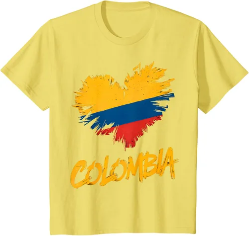 Vista 43 de Camiseta con la bandera del corazón de Colombia