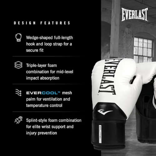 Vista 3 de Everlast Guantes de boxeo Elite 2 Blanco/Negro