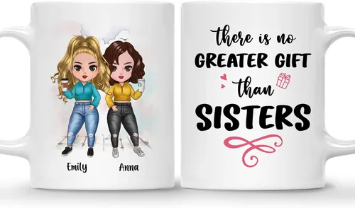 Vista 21 de GOSSBY Taza personalizada (2 Sisters) ¡Aparentemente somos problemas cuando estamos juntos, quién sabía! Taza personalizada para mejor amiga