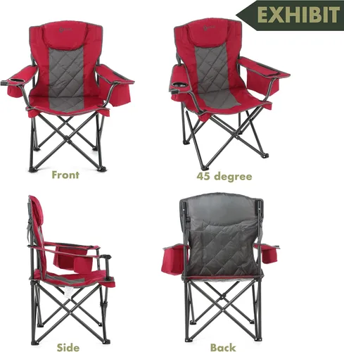 Vista 6 de ARROWHEAD OUTDOOR 2PK - Silla cuádruple plegable portátil para campamento, enfriador de 6 latas Cup & Wine Glass Holders, Heavy-Duty Carrying Bag