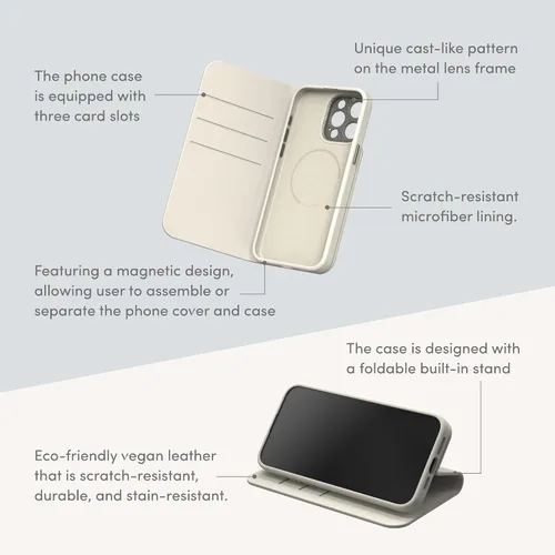 Vista 4 de Moshi Overture para iPhone 15 (magsafe) - Blanco