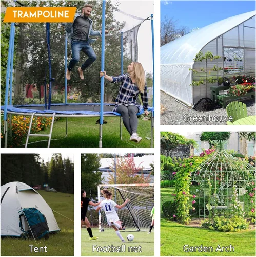 Vista 6 de Estacas para trampolín en forma de U, de metal resistente de 12 pulgadas, estacas de viento para metas de fútbol, tiendas de campaña, decoración