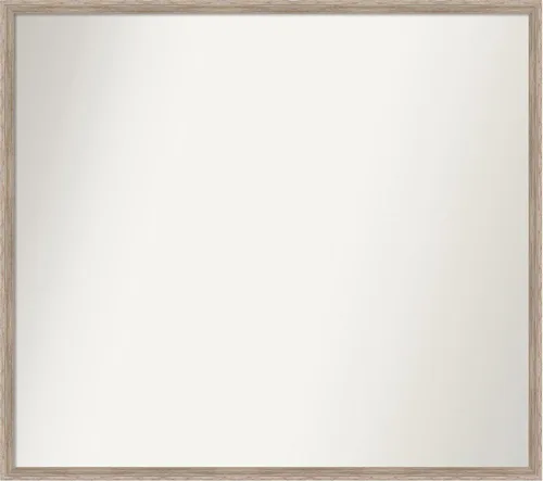 Vista 118 de Amanti Art Espejo de baño blanco para sobre el fregadero, 24 x 27 pulgadas, espejo de tocador rectangular con cuña de madera dura, marco de madera