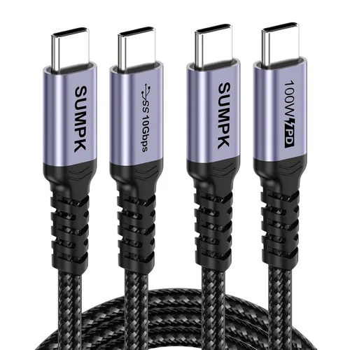 Vista 13 de Paquete de 2 cables USB 4 de 1 pie, cable USB C a USB C de 240 W, transferencia de datos de alta velocidad de 40 Gbps y salida de video de pantalla