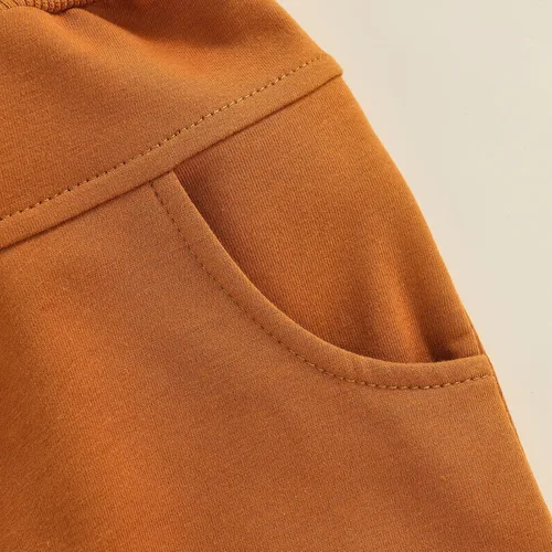 Vista 4 de Molioaky Pantalones de harén para niños pequeños, con cordón, pantalones deportivos para bebés, pantalones deportivos sólidos con bolsillos