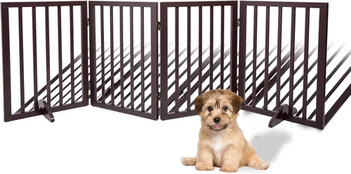 Vista 8 de Puertas plegables independientes para perros para casa, puerta de mascota para perros, puerta independiente para perros para interiores, puerta
