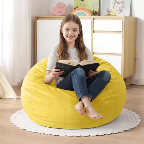 Vista 11 de Sillón puff de 3 pies Sillón estilo puff grande de 3 pulgadas con relleno de espuma viscoelástica, sofá suave con funda de terciopelo holandés