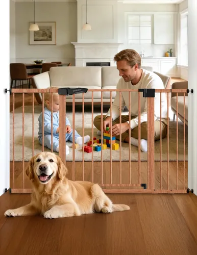 Vista 11 de Babelio - Puerta de bebé de 73-109 cm, con cierre automático, fácil de instalar, puerta de seguridad extra ancha para mascotas, Walk Thru