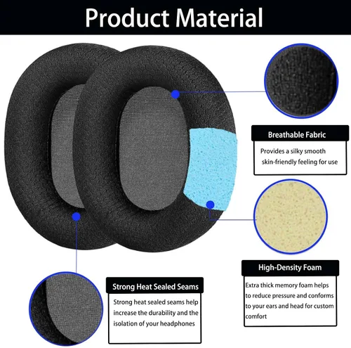 Vista 3 de Compatible con SteelSeries Arctis 7 - Almohadillas de repuesto para auriculares inalámbricos Arctis 3, 5, 7, 9, 1 y Pro
